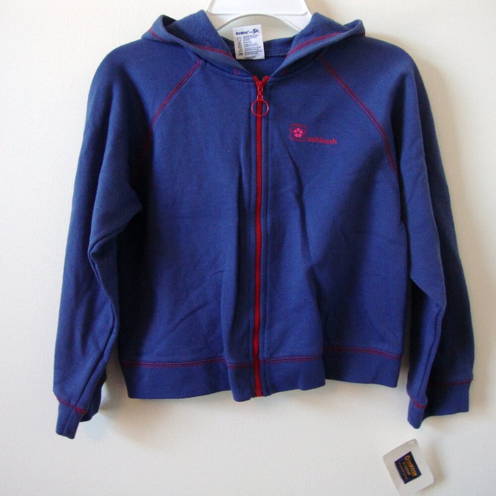 Oshkosh Girls  Zip Up Hoodie Top/Sweatshirt - Size 6X -  New w/Tags - 1990's NOS